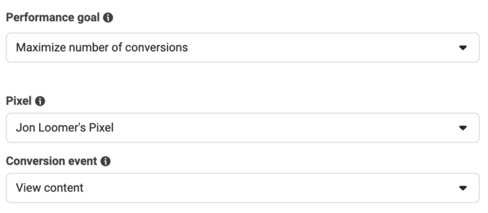 View Content Conversion Event